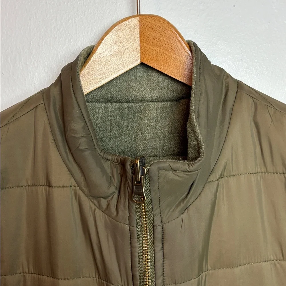 J.‎ McLaughlin Men’s Large Green Reversible Quilted Vest Jacket